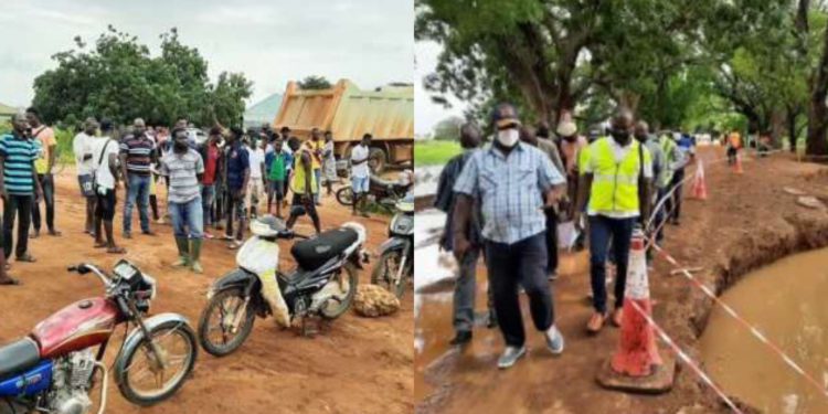 Angry Sandema youth block Roads Minister’s convoy from entering town over delay project