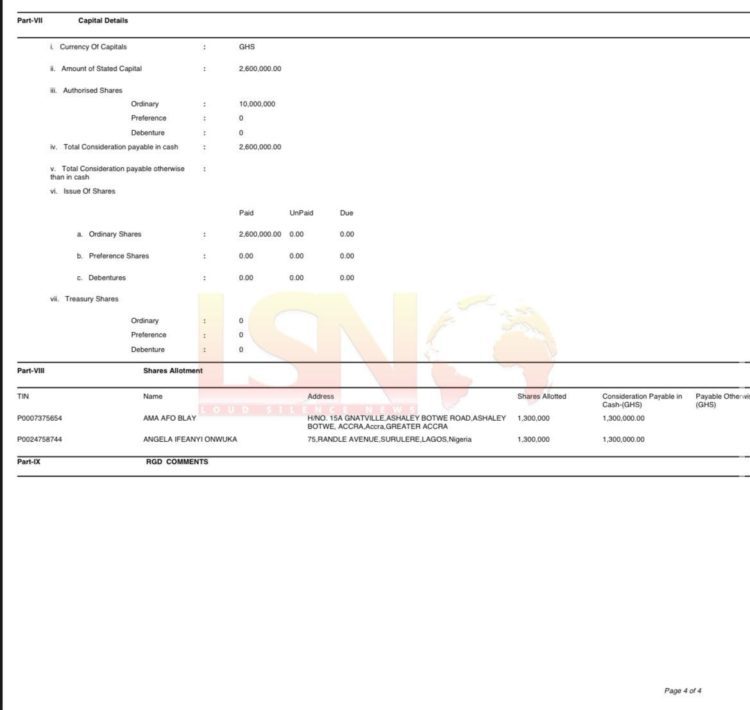 Documents of Ursula Owusu’s Theft as Communication Minister