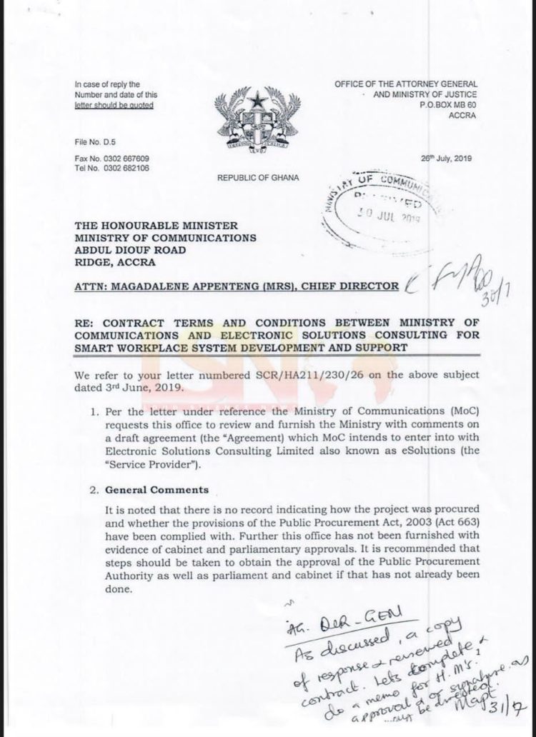 Documents of Ursula Owusu’s Theft as Communication Minister