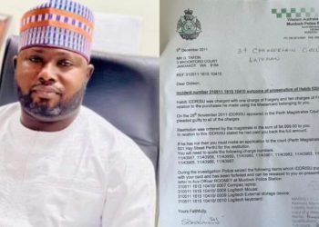 A letter from Australia Police Department Proves NPP’s Tolon MP Was Convicted of a Crime and thus Should Not Be MP