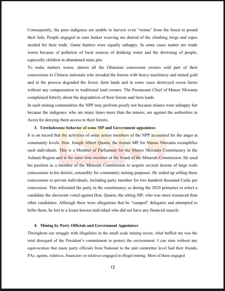Documents: Jubilee House Galamsey Gangs