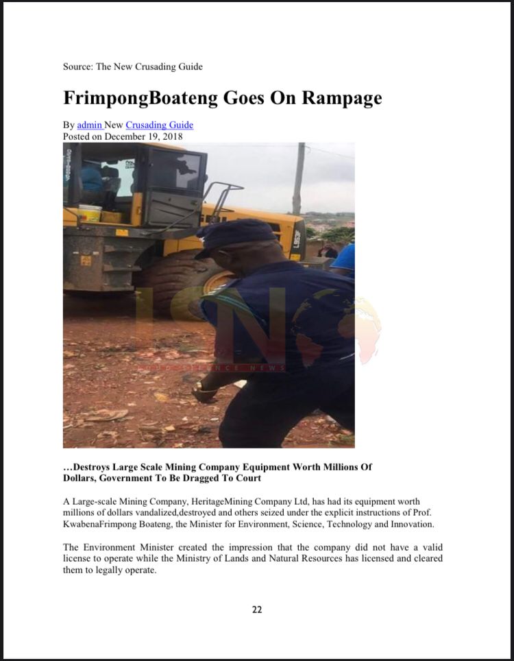 Documents: Jubilee House Galamsey Gangs