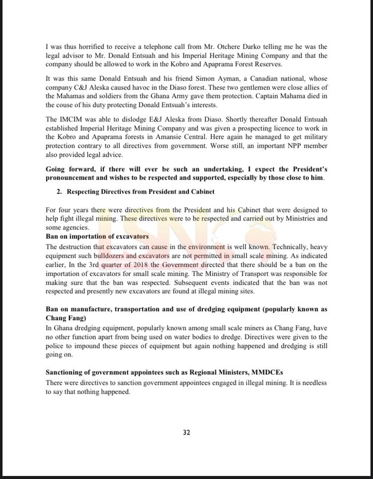 Documents: Jubilee House Galamsey Gangs