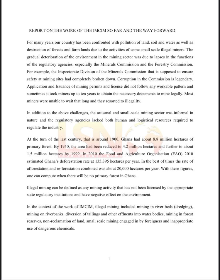 Documents: Jubilee House Galamsey Gangs