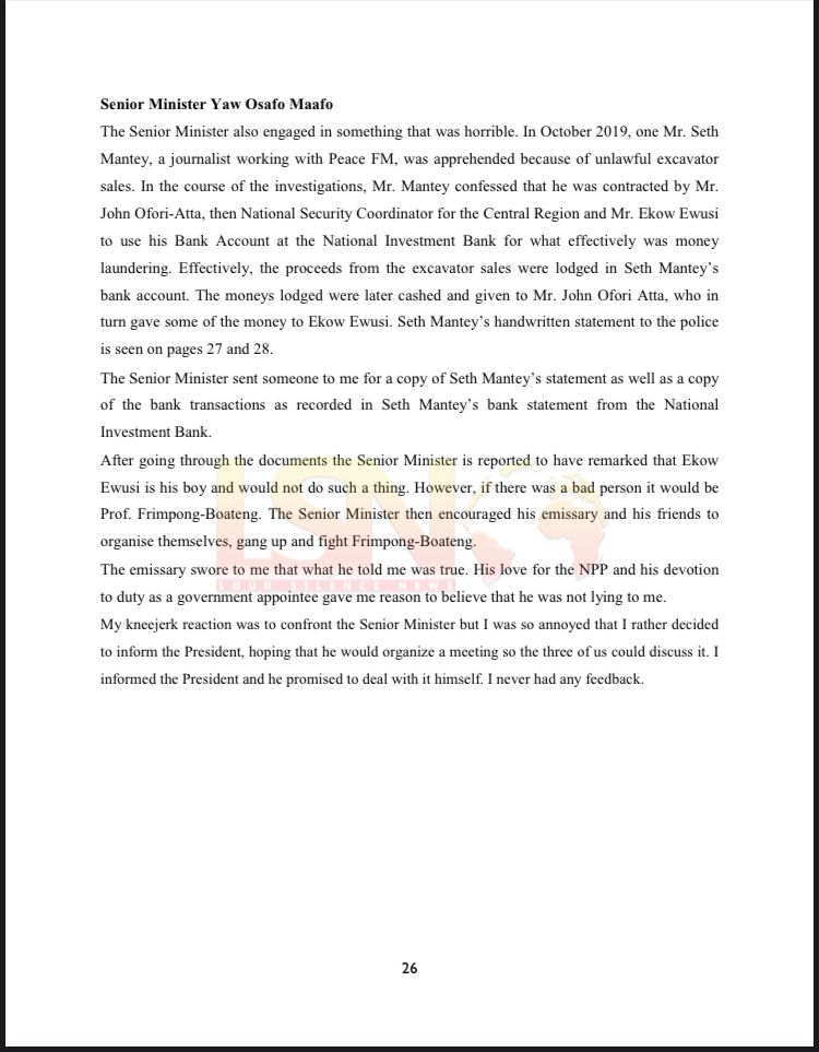 Documents: Jubilee House Galamsey Gangs