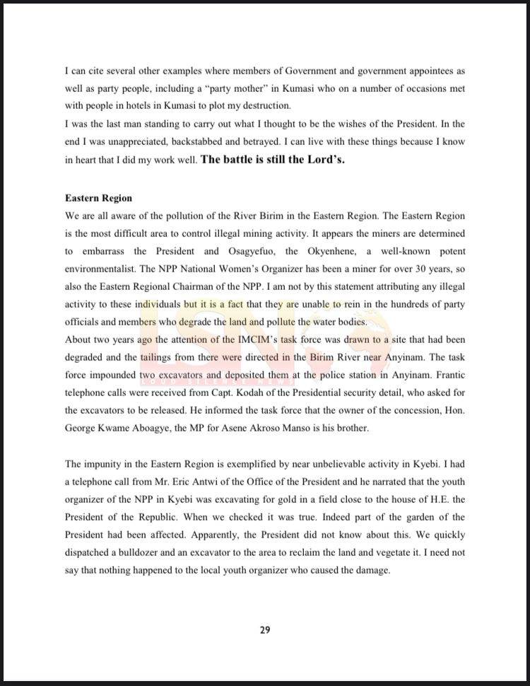 Documents: Jubilee House Galamsey Gangs