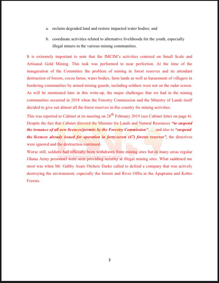 Documents: Jubilee House Galamsey Gangs