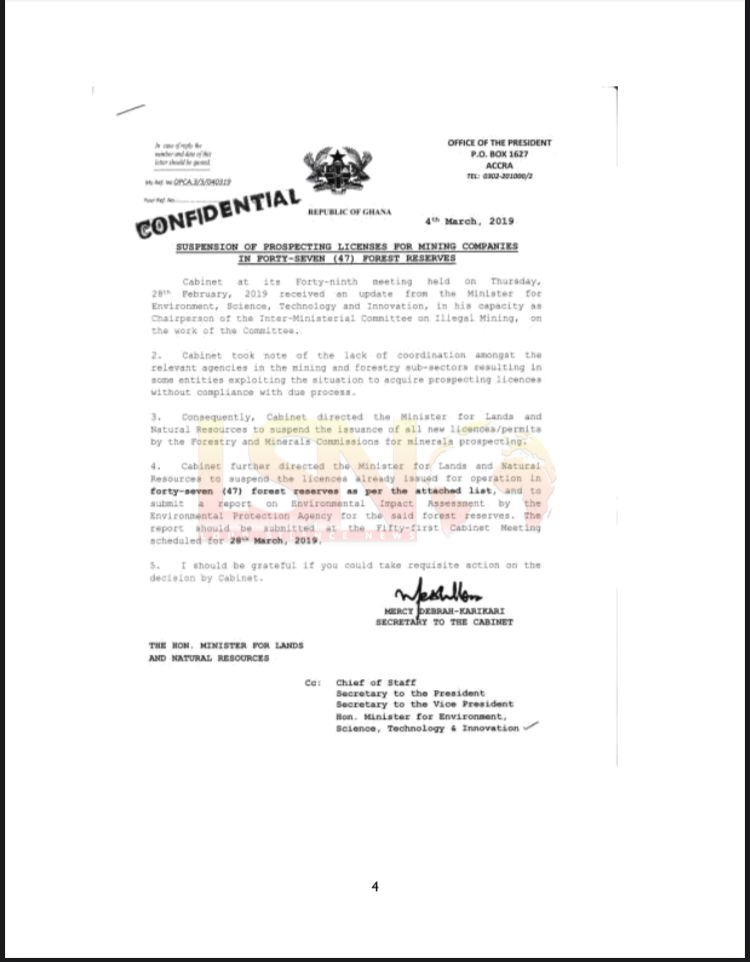 Documents: Jubilee House Galamsey Gangs