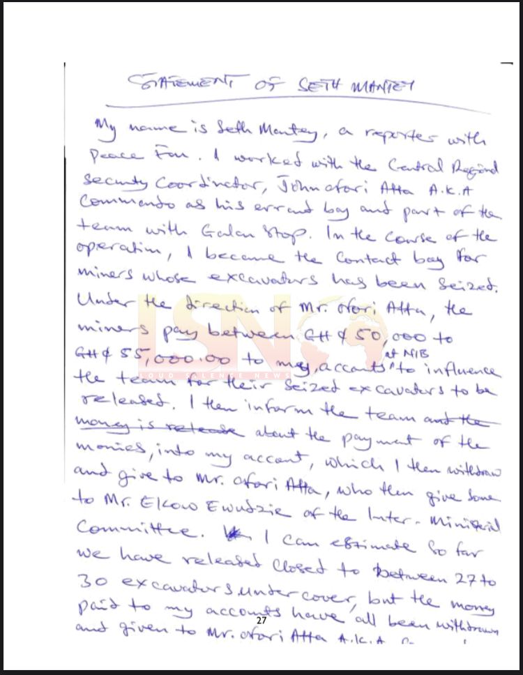 Documents: Jubilee House Galamsey Gangs