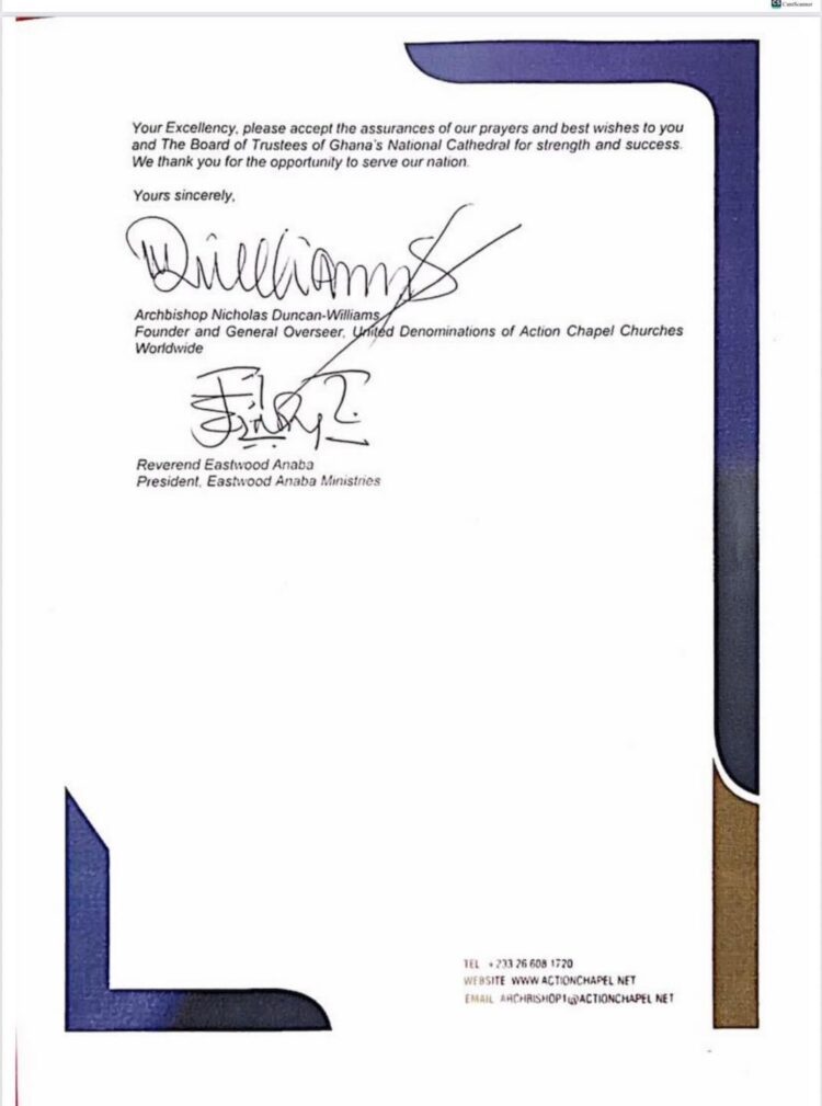 Duncan-Williams, Eastwood Anaba resign from Board of Trustees of the National Cathedral